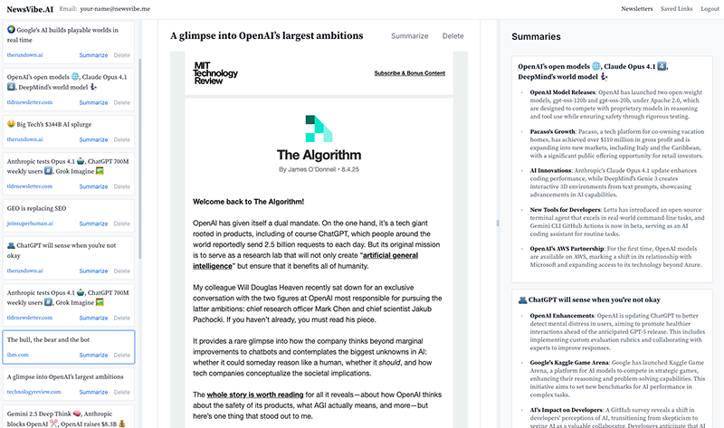 NewsVibe.AI App Screenshot